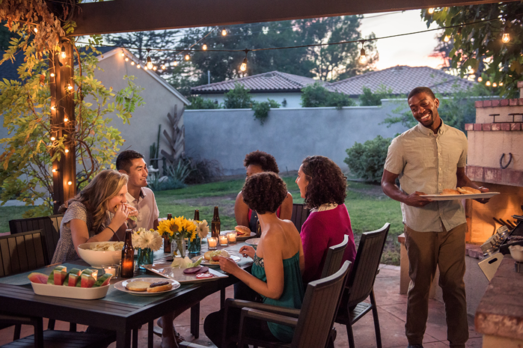 new homeowner hosting backyard summer party